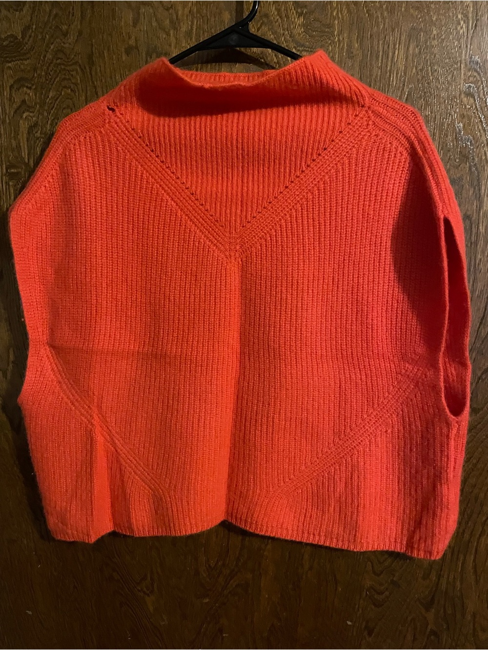 Anthropologie Bright Red Ribbed Sleeveless Knit Vest